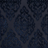 Jacquard Damask (Max Blackout) Window Curtain, Navy Blue