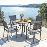 4-Person Patio Dining Set with Round All-Aluminum Table