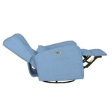 3-in-1 Wingback Swivel Chair Power Recliner, Light Blue