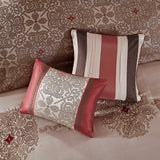 24-Piece Room-in-A-Bag Medallion Comforter Set, Red