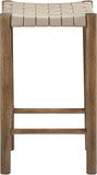 Entwine - Vegan Leather Upholstered Backless Counter Stool - Painted Brown