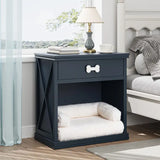 Wholesale LED Nightstand Multi-Functional with Drawer and Open Shelf
