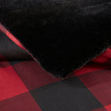 Wholesale Faux Fur Down Alternative Comforter Set, Red Buffalo Check