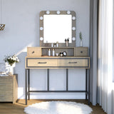 Vanity Desk with Lighted Hollywood Mirror