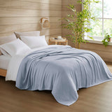 Diamond Jacquard Soft Bamboo Cotton Blanket, Light Blue