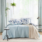 Reversible Floral Seersucker Comforter Set, Navy/Blue