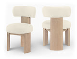 Atelier - Vegan Leather Upholstered Dining Chair (Set of 2) - Painted Natural Frame