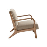 Scandinavian Elm Wood Taupe Lounge Chair *