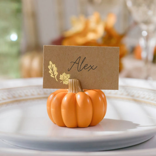 Orange Pumpkin Place Card Holders Set of 6