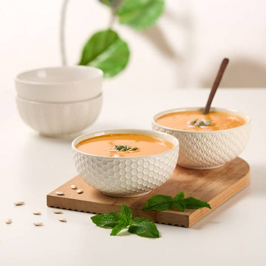 Kook Narbonne Ceramic Soup Bowls 24 oz Set of 4