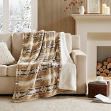 Aztec Printed Velvety Shepra Heated Throw