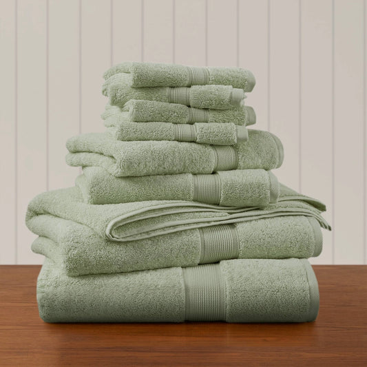 800GSM Ultra-Soft Cotton Absorbent Towel Set, Sage Green