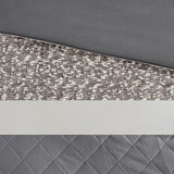 5 Piece Textured Jacquard Stripe Comforter Set, Grey