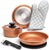 Moss & Stone 7-Piece Copper Camping Cookware Set