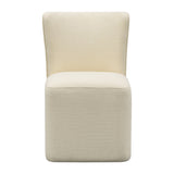 Cube-Inspired Curved Back Dining Motion Chair, Cream