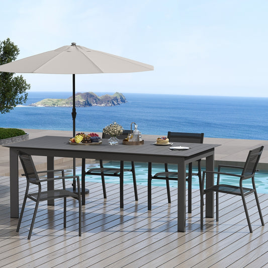91.7"L Extendable Aluminum Outdoor Dining Table