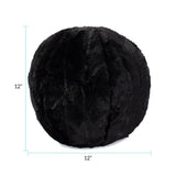 Angora Ebony Round Pillow