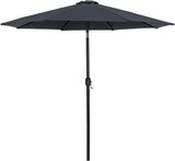 Fiji - Aluminum Patio Umbrella With Round Teak And Black Base
