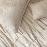 Velvet Quilted Diamond Comforter Set, Champagne