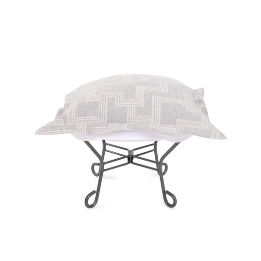 Indoor/Outdoor Puff Scroll Ottoman Syros Fog