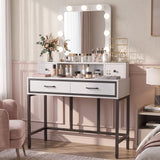 Vanity Desk with Lighted Hollywood Mirror