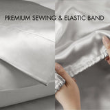 Luxury Satin 6-Piece Sheet Set, Light Grey