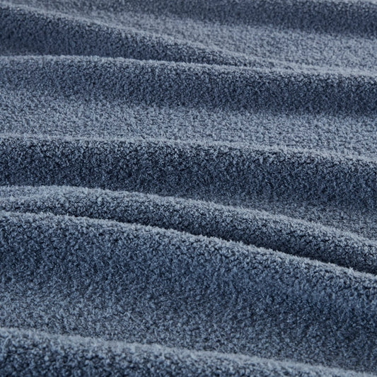 Solid Neutral Faux Feathersoft Blanket, Navy Blue