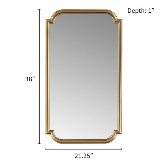 Gold Scalloped Wood Wall Mirror Home Decor