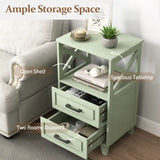 Wholesale Tall Nightstand with 2 Drawers and Open Shelf Above