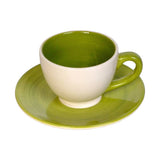 Lime Harmony Porcelain Cup & Saucer Set of 2
