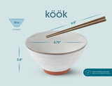 Kook Terracotta Ramen Bowls 36 oz, Set of 2