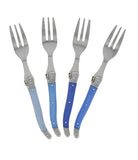 French Home Laguiole Cake Forks, Set of 4, Shades of Blue