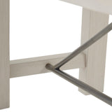 French Country White Wood Dining Bench Seats 3 *