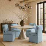 Nelori - Linen Textured Performance Fabric Upholstered Dining Chair (Set of 2)