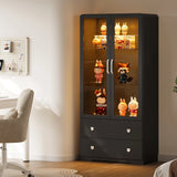 64'' Tall Display Cabinet with Acrylic Doors and Led Lights