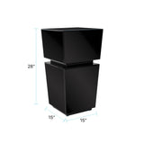 Black Mirrored Pedestal Short