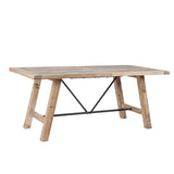 Reclaimed Natural Wood Dining Table with Metal Support *
