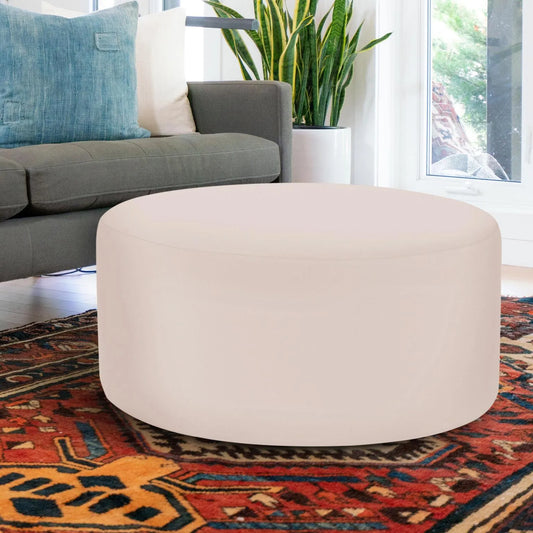 Universal Round Ottoman Cover Seascape Sand -Cover Only