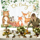 Woodland Baby Shower Photo Backdrop for Parties
