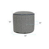 Furley Navy Tall Pouf