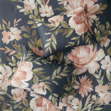 Watercolor Floral Comforter/Duvet Cover Set, Navy Blue/Blush