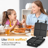 Stainless Steel Waffle Maker 4 Slices with Quick Heat-Up