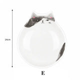 Cute Cat Face Ceramic Snack Bowl Japanese Style
