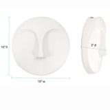 Matte White Round Face Wall Sculpture