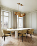 Grand Lotus Oval Gold Chandelier