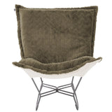 Scroll Puff Rocker Angora Moss