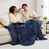 Heated 60x70" Microlight Berber Electric Throw Blanket, Navy