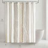 Aztec Chenille Tufted Shower Curtain, Ivory