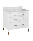 Verona 36" White Vanity with Rectangular Undermount Sink