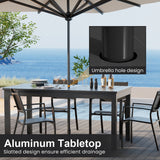 91.7"L Extendable Aluminum Outdoor Dining Table